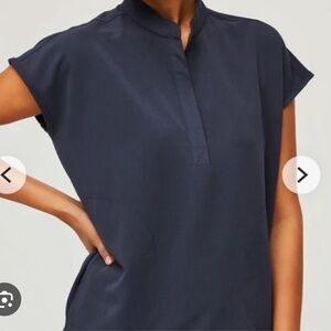 Figs Rafaela Oversized Scrub Top in Quiet Navy
